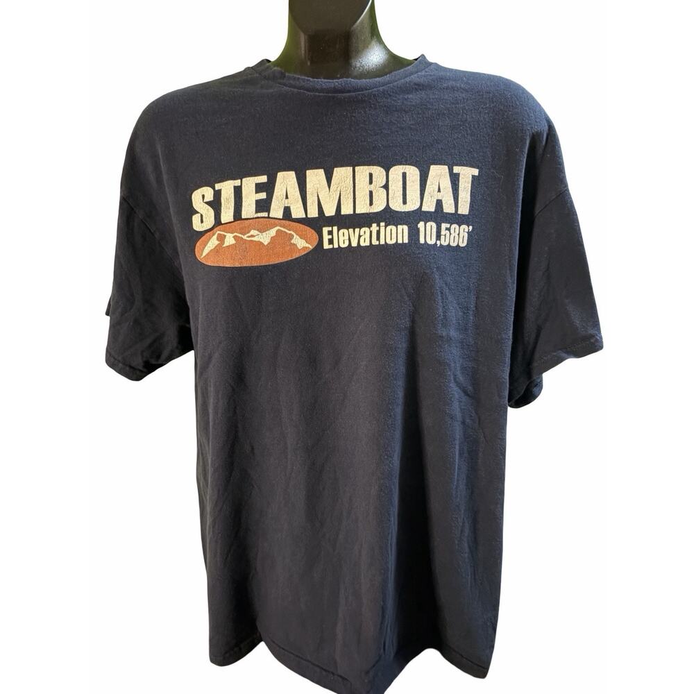 Steamboat Springs Colorado Graphic T-Shirt Navy Blue Delta Pro Weight Size XL
